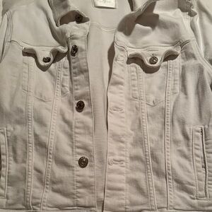 7 For All Mankind Classic White Jean Jacket